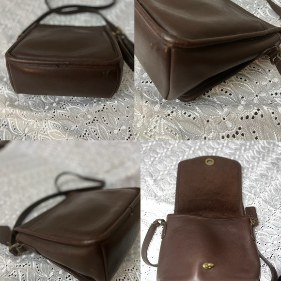 Vintage Coach #9076 Brown Leather Messenger Bag with Adjustable Strap - Picture 5 of 12